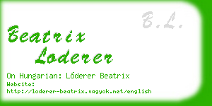beatrix loderer business card